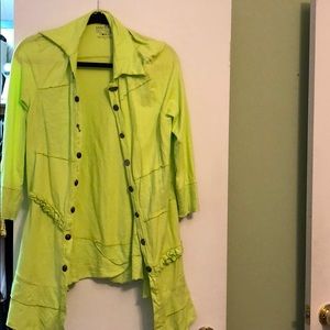 Neon Buddha lime green cardigan